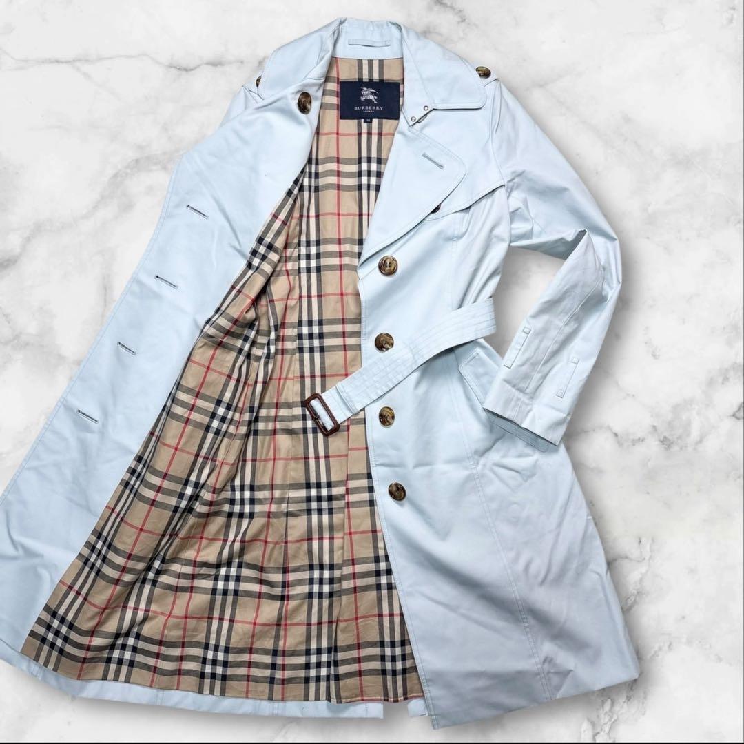 BURBERRY バーバリー トレンチコート ジャケット 水色 ノバチェック
