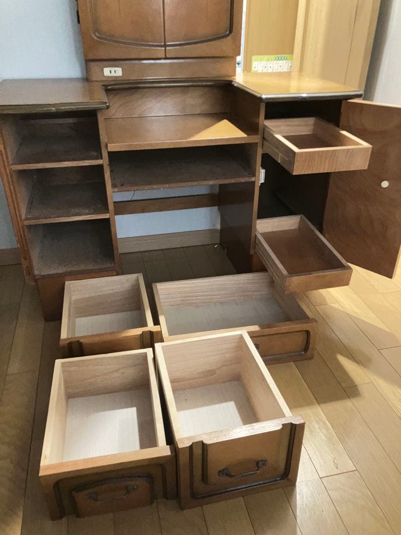 3面鏡ナチュラルウッド ドレッサー・鏡台