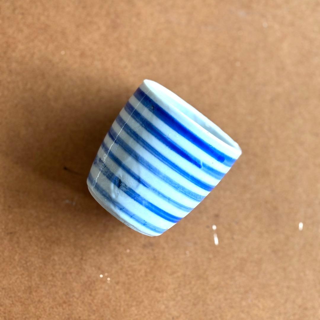 明治　湯呑み　瀬戸　輪線