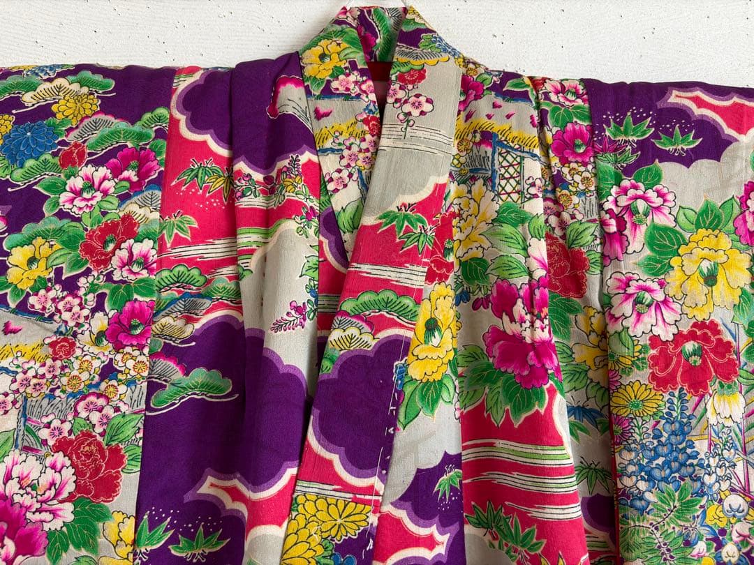 アンティーク　子供着物　綿入り　身丈96センチ