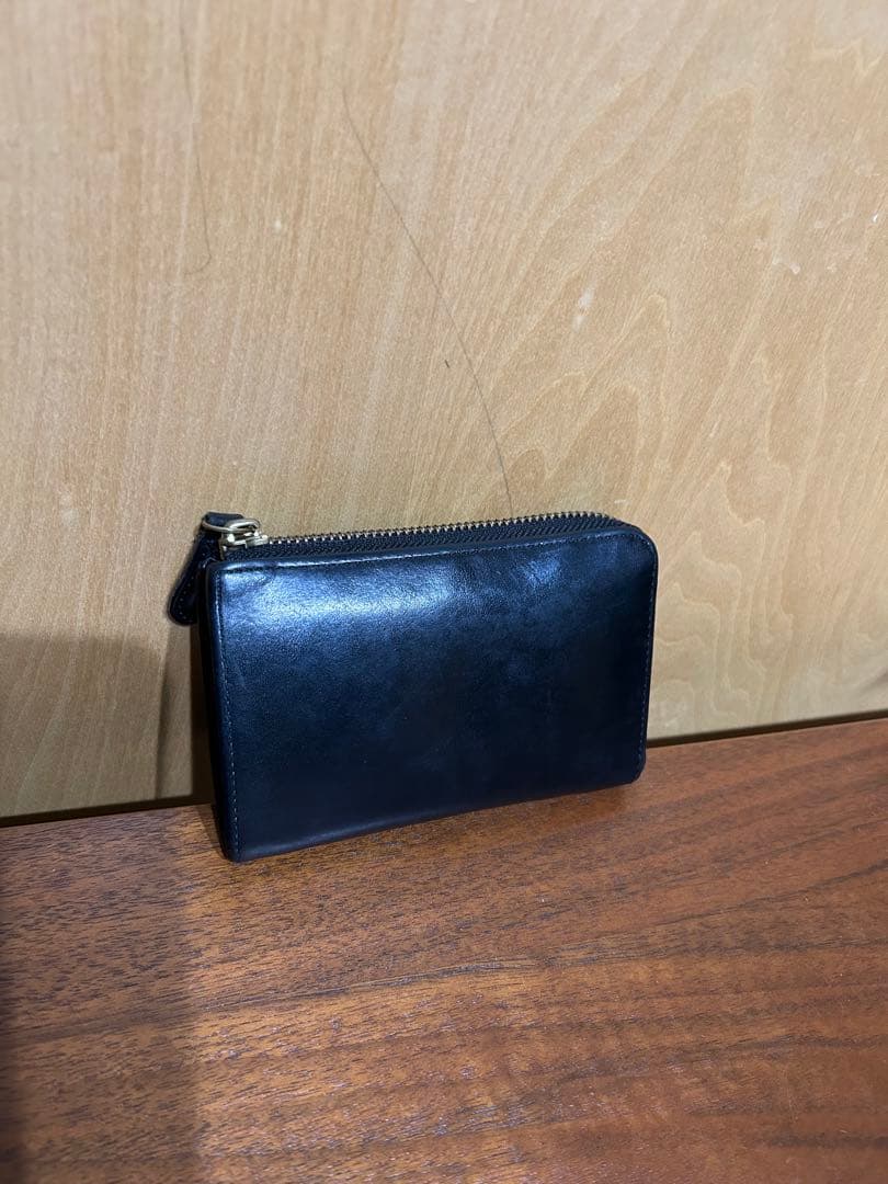 SLOW BEAMSブラック 栃木レザー 二つ折り財布