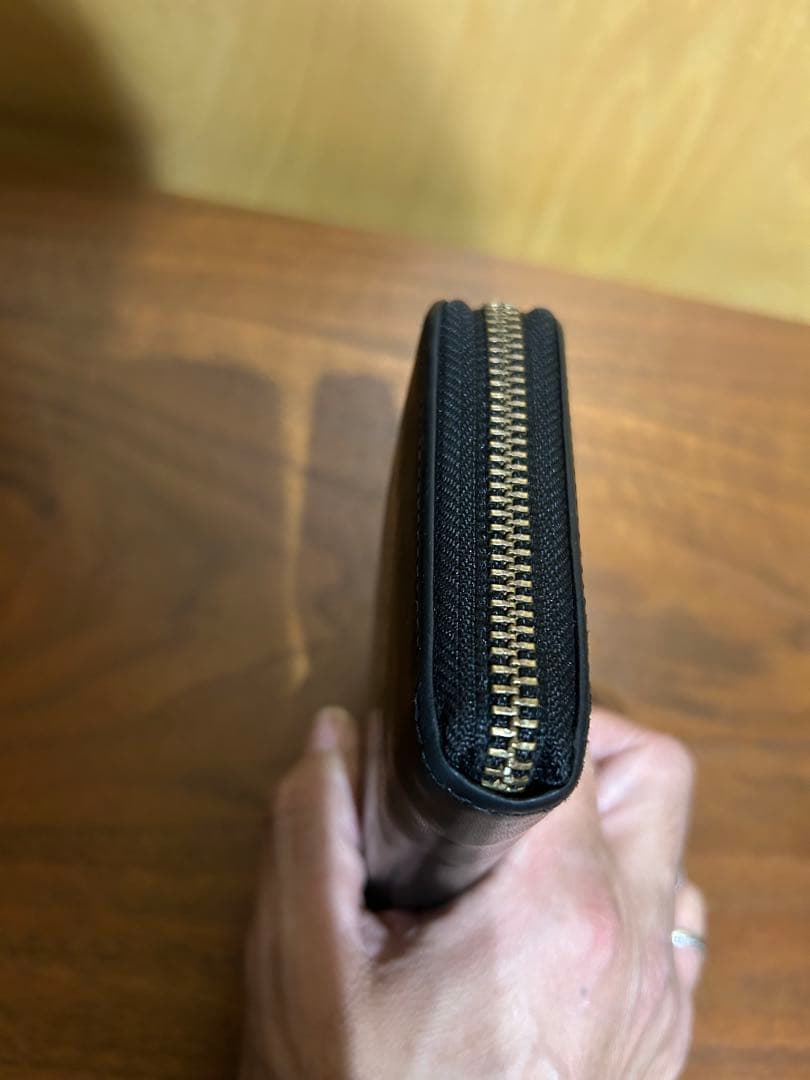 SLOW BEAMSブラック 栃木レザー 二つ折り財布