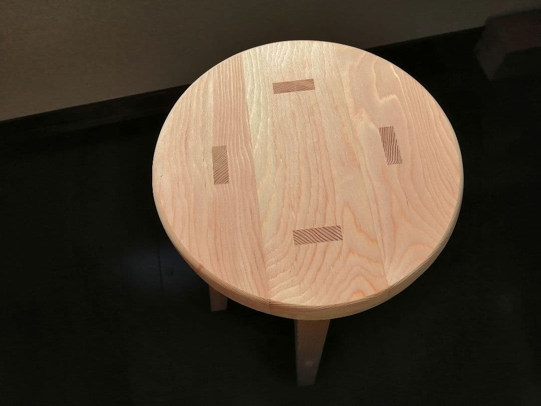 木製スツール　２脚セット　高さ43cm　丸椅子　stool