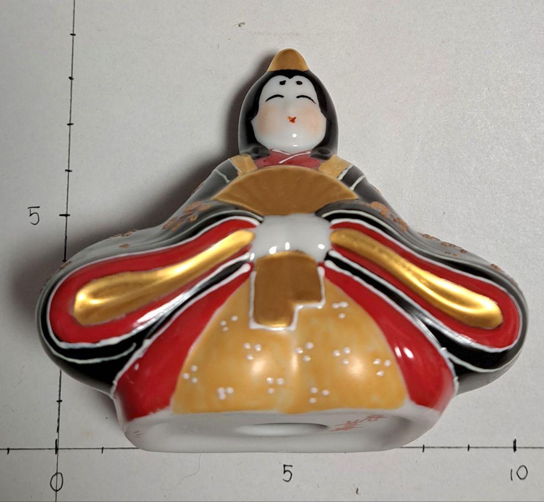 k-⑩九谷焼 ひな人形 親王飾り 長峰作 黒