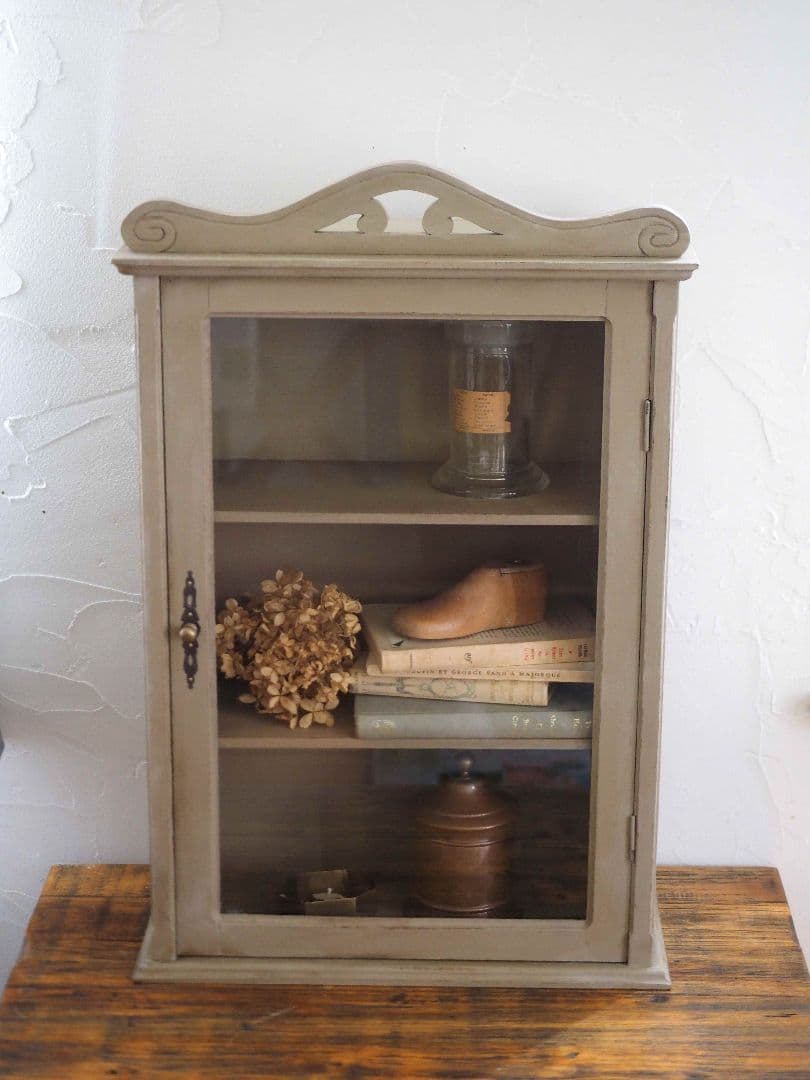 フランス　アンティーク　キャビネット　棚　ブロカント　ウォールシェルフ