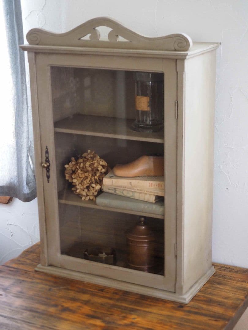 フランス　アンティーク　キャビネット　棚　ブロカント　ウォールシェルフ