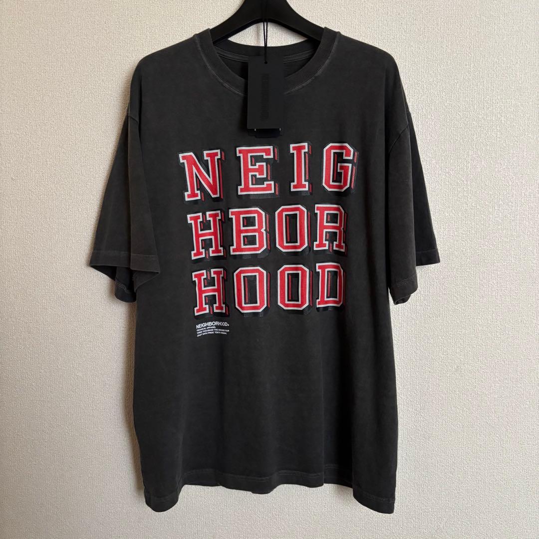 neighborhood 25ss tシャツ フェード ブラック ピグメント L