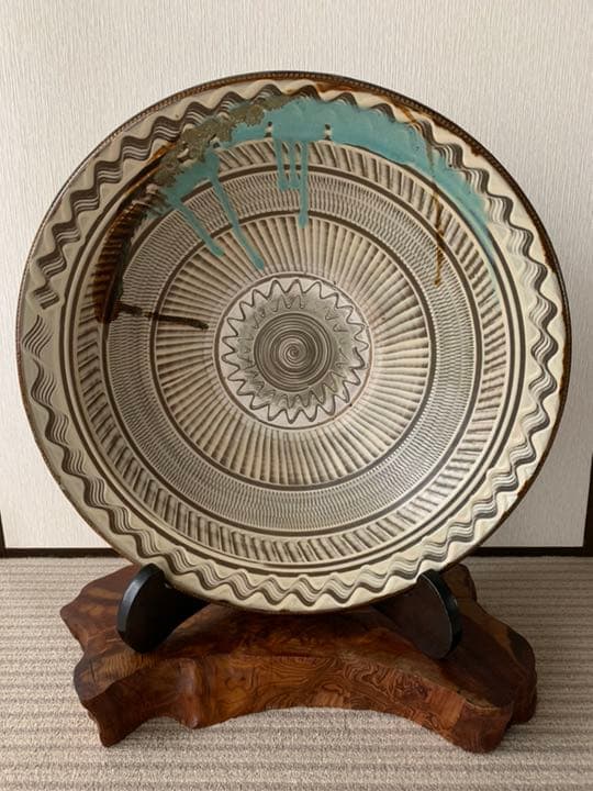 小鹿田焼      径50センチ  特大皿