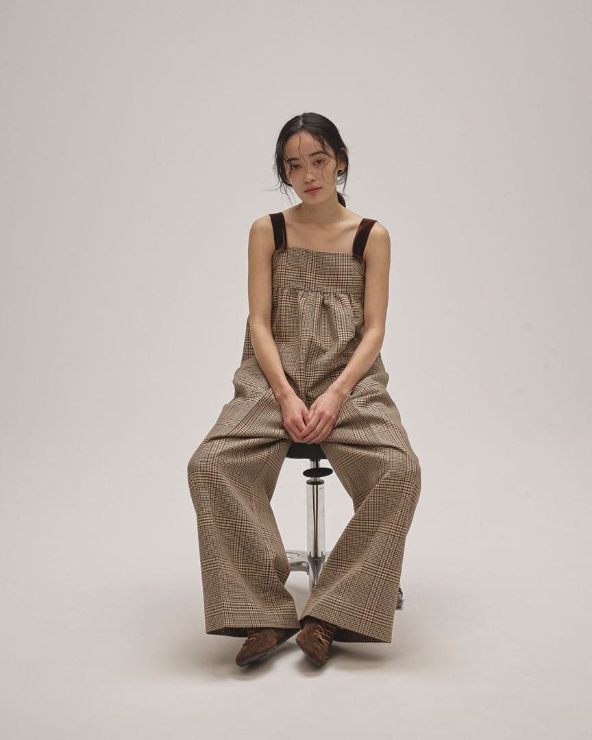 新品タグ付きTODAYFUL チェックワイドコンビネゾン