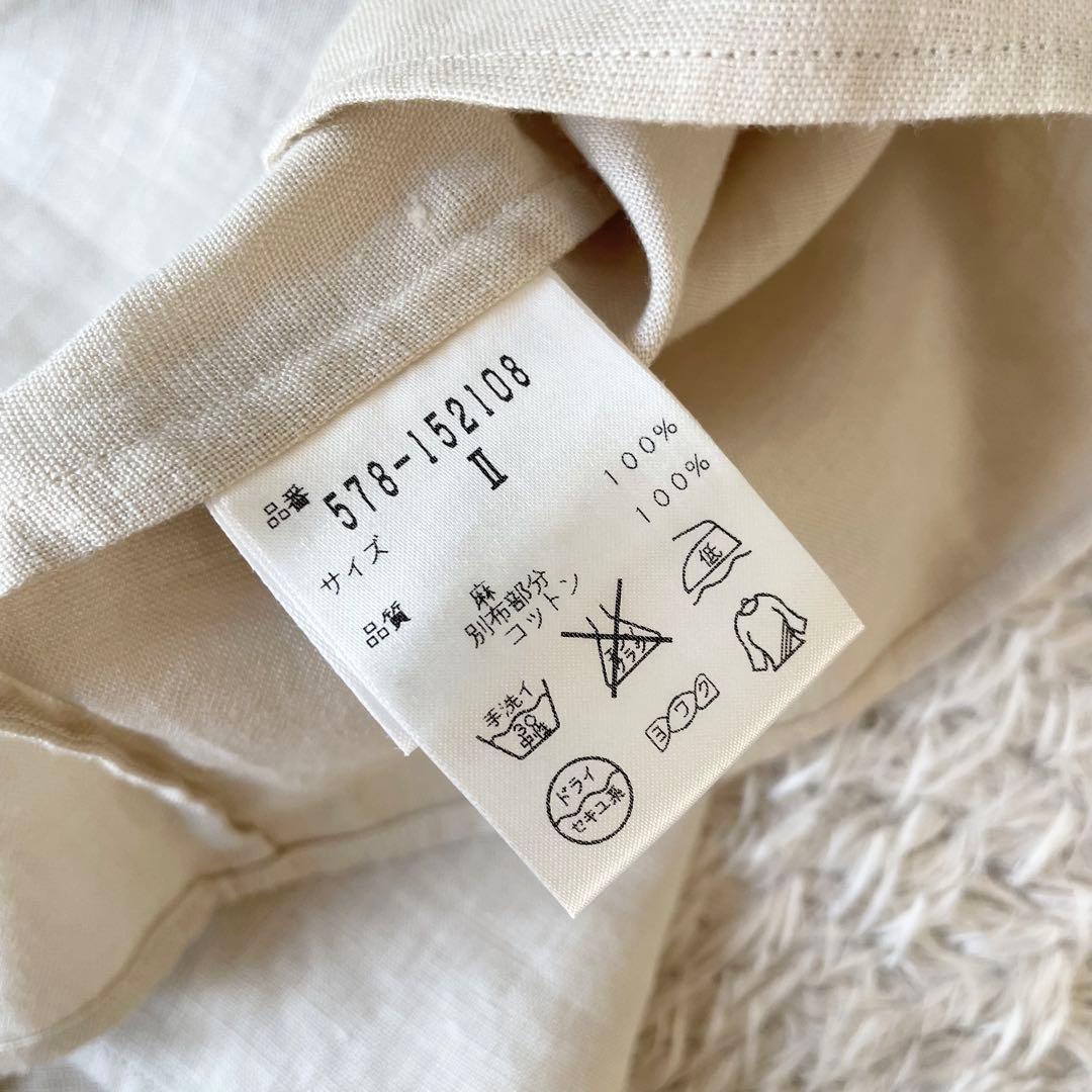 マーガレットハウエル 美品 リネンプルトップス 2 ナチュラル