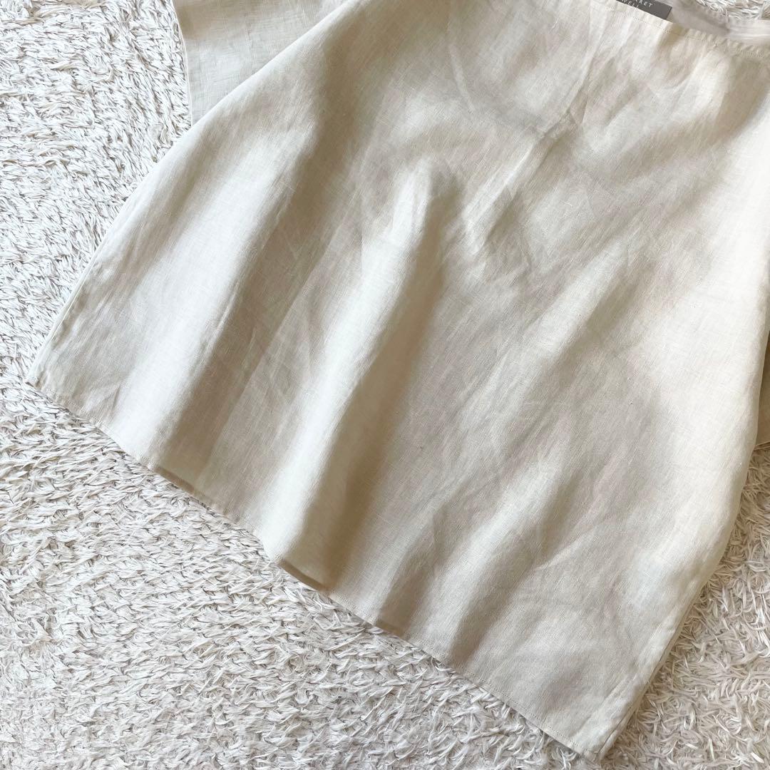 マーガレットハウエル 美品 リネンプルトップス 2 ナチュラル