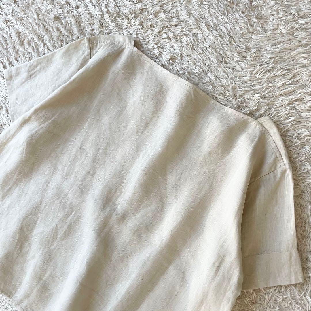 マーガレットハウエル 美品 リネンプルトップス 2 ナチュラル