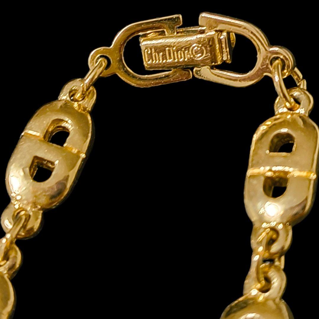 良品/Dior ディオール ブレスレット ゴールド CDロゴ ヴィンテージ 刻印