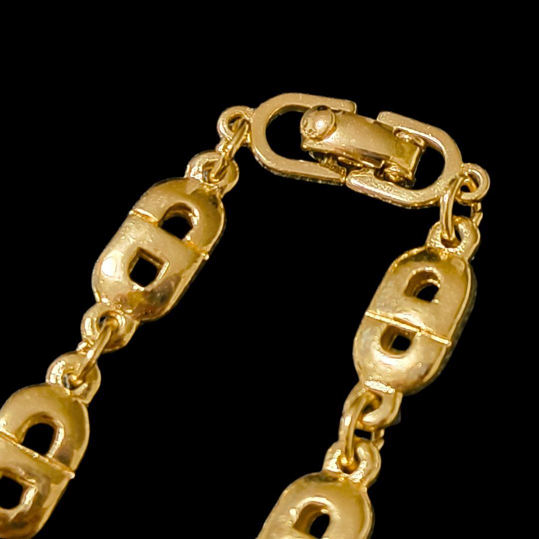 良品/Dior ディオール ブレスレット ゴールド CDロゴ ヴィンテージ 刻印