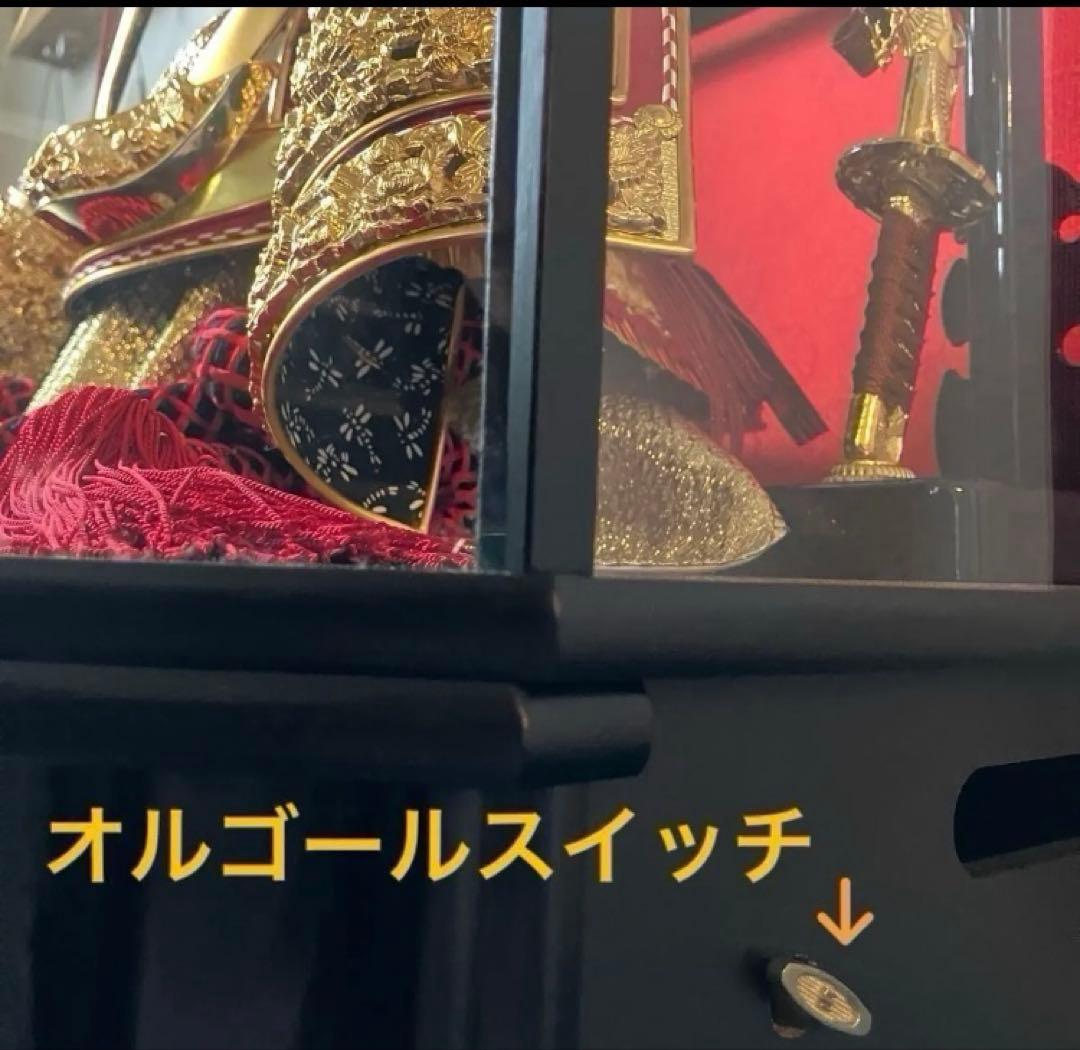 五月人形　ガラスケース　兜　かぶと　兜飾り　オルゴール付