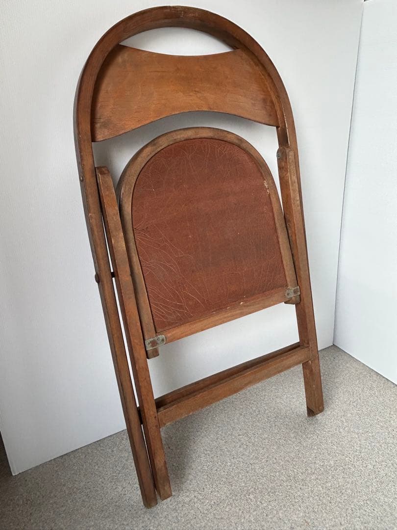 アンティーク　木製フォールディングチェア　　折り畳み椅子　古道具　ヴィンテージ