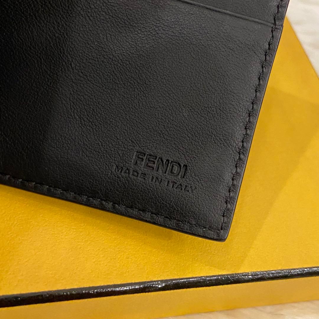 ⭐️未使用級⭐️　FENDI　FFロゴ　マネークリップ　折り財布　ブラック　レザー