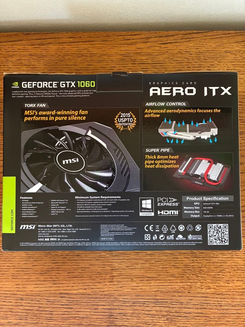 MSI GTX 1060 AERO ITX 6G グラフィックボード