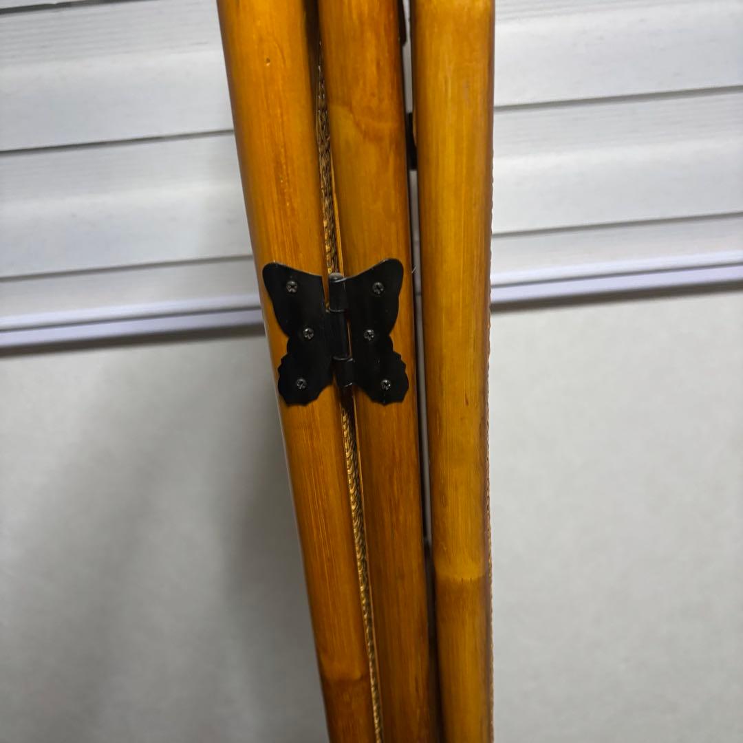 希少　昭和レトロ　ラタン　3連パーテーション 間仕切り　藤　150㎝