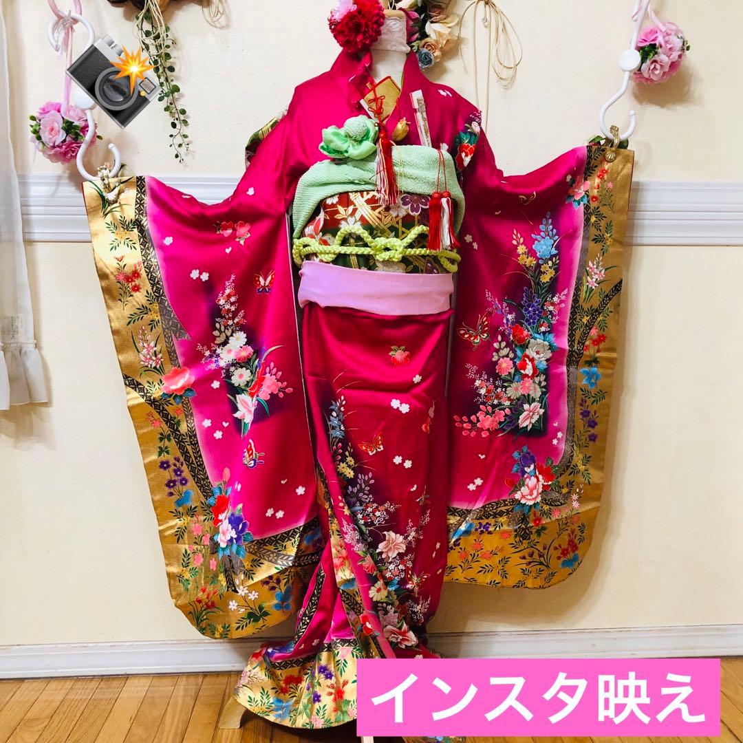 七五三七歳‼正絹豪華ピンクmodern金彩金箔煌びやか際立つ‼️安心フルセット絢爛