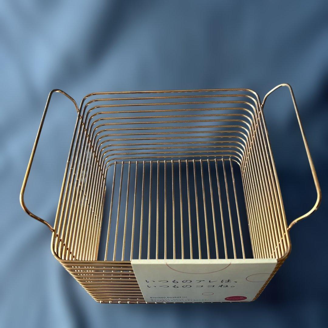 燕三条産hanautaキッチンバスケットL（ピンクゴールド）