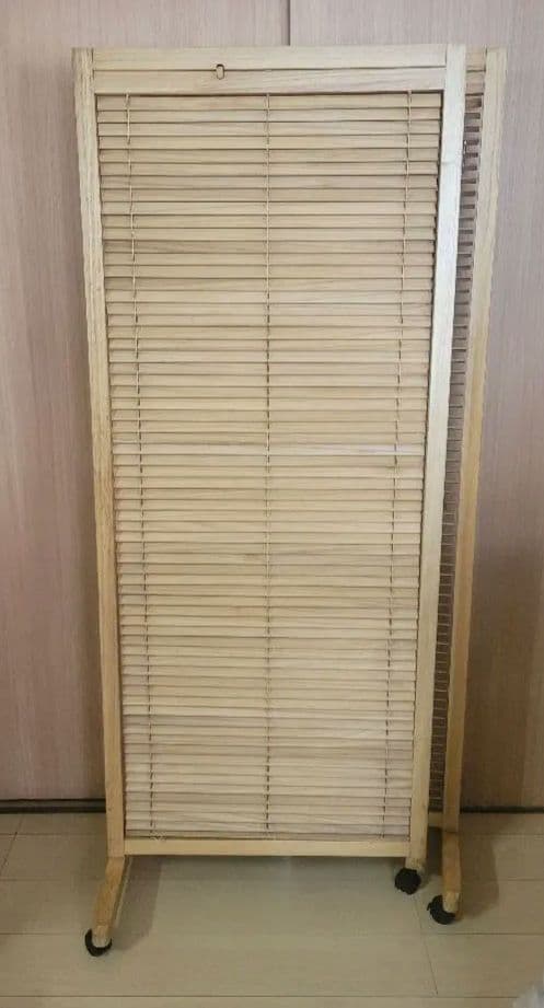 パーテーション　3連　キャスター　 高さ165cm 　木目