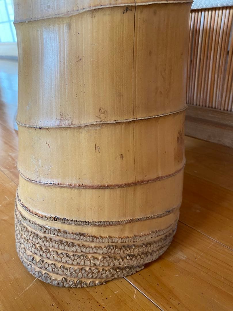 池坊　草月　華道　竹花器　竹二重切り　根付き