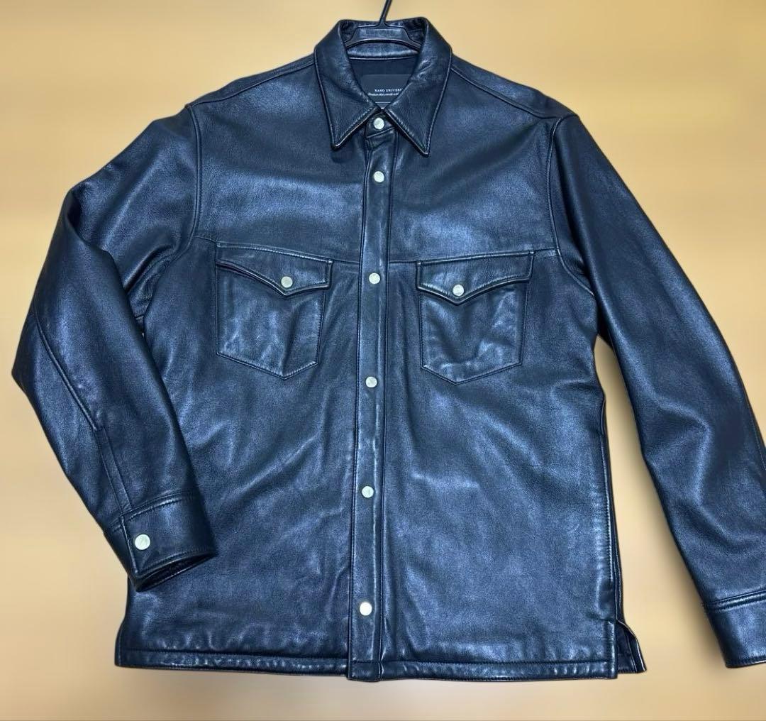 NANO universe シープレザー シャツジャケット