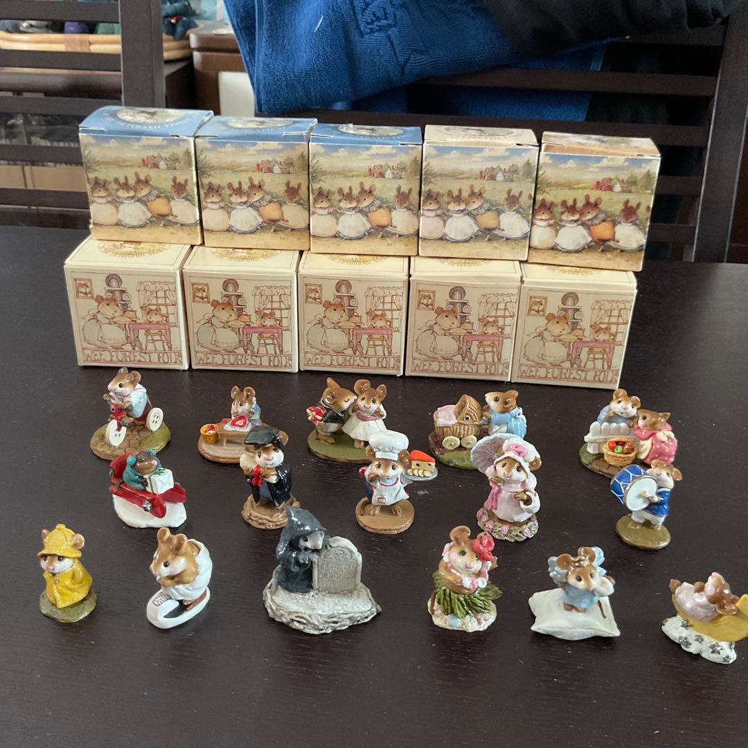 ネズミの陶器フィギュア多数セットWeeForestFolk