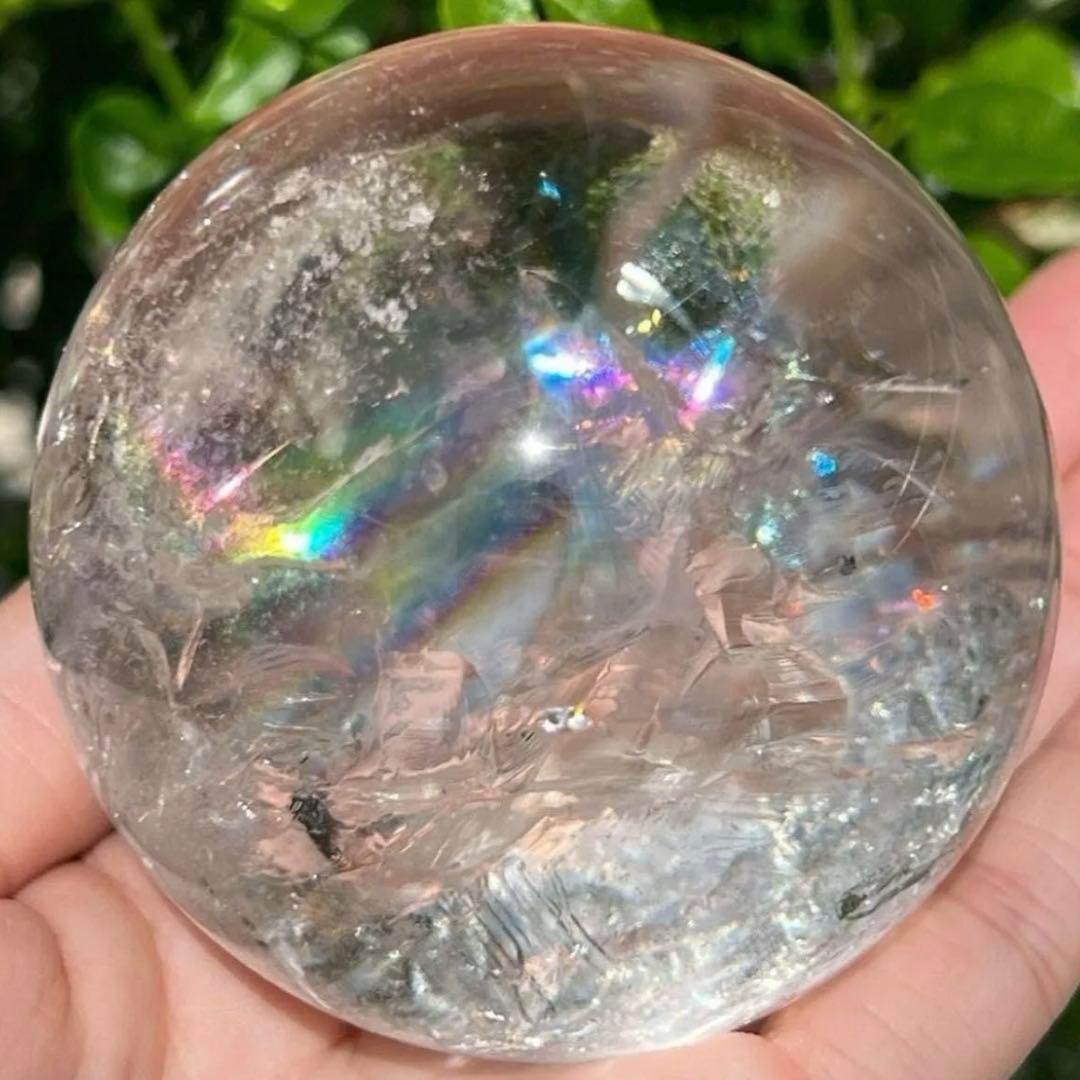 ✮超目玉✮☆美宝珠☆極品極上 水晶玉✨レインボー レムリアンシード 丸玉 天然石