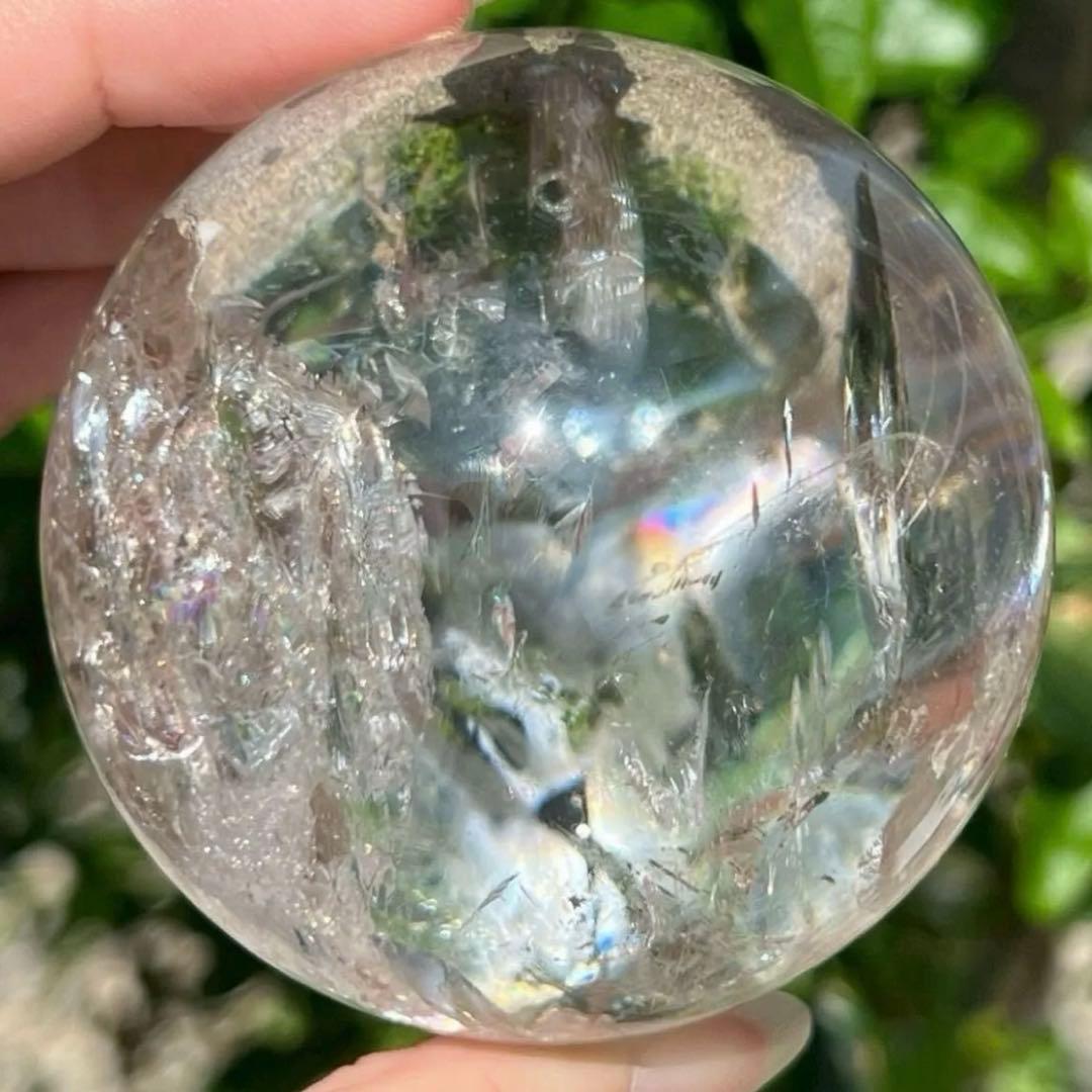 ✮超目玉✮☆美宝珠☆極品極上 水晶玉✨レインボー レムリアンシード 丸玉 天然石