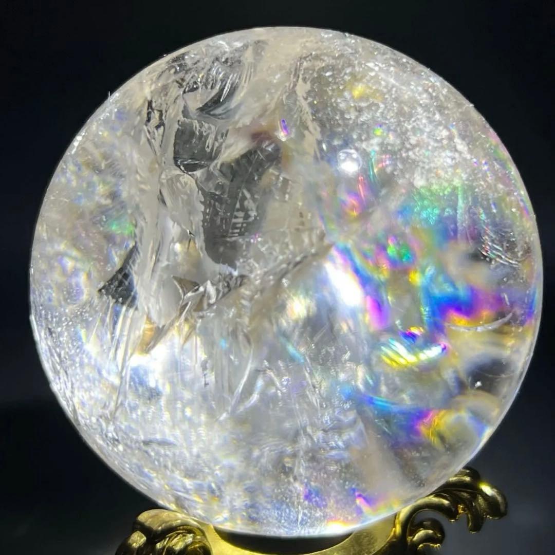 ✮超目玉✮☆美宝珠☆極品極上 水晶玉✨レインボー レムリアンシード 丸玉 天然石