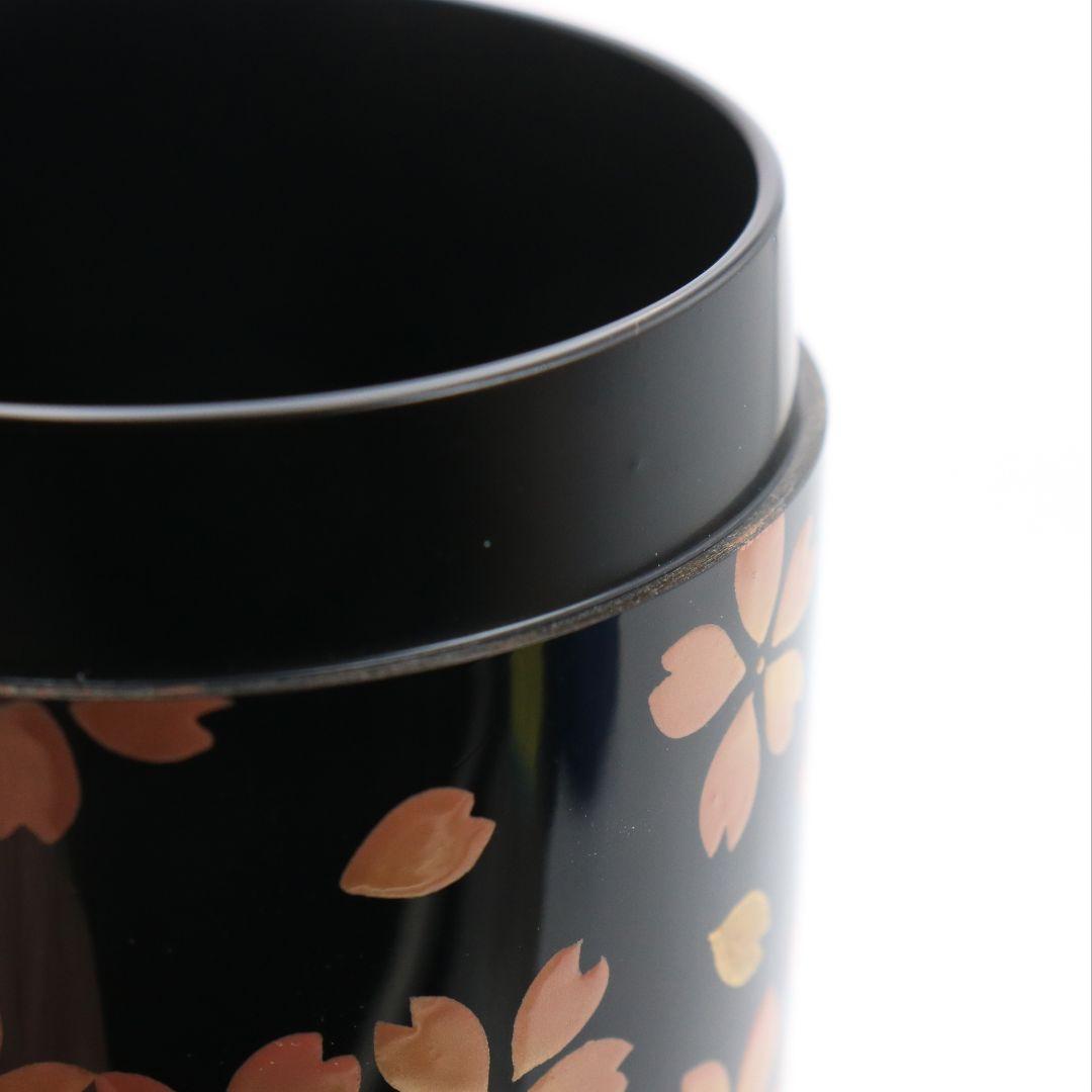 二代目 金蒲 高橋朝也作 桜蒔絵 雪吹 輪島塗 薄茶器 茶道具 共箱　V985