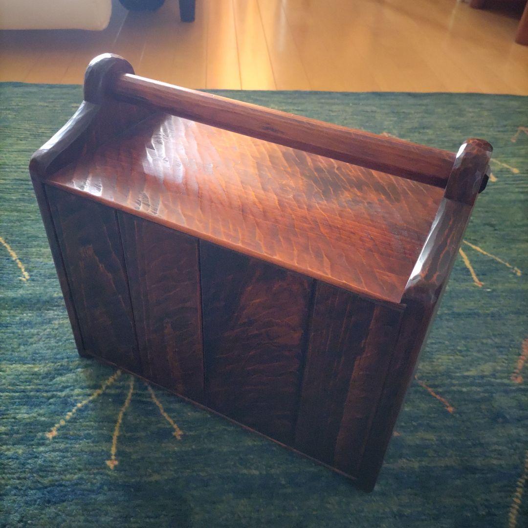 【希少・極美品】矢澤金太郎　創作家具作家　手提げ小引き出し　工芸品　小物整理箱
