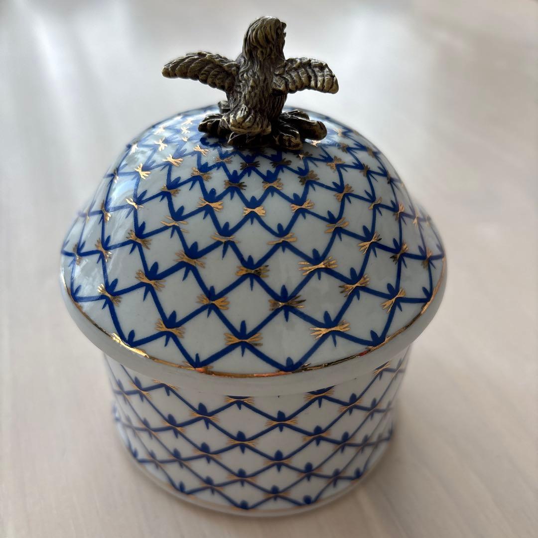 【2個セット】インテリア雑貨 シノワズリ ボックス 鳥 陶器 小物入 おしゃれ