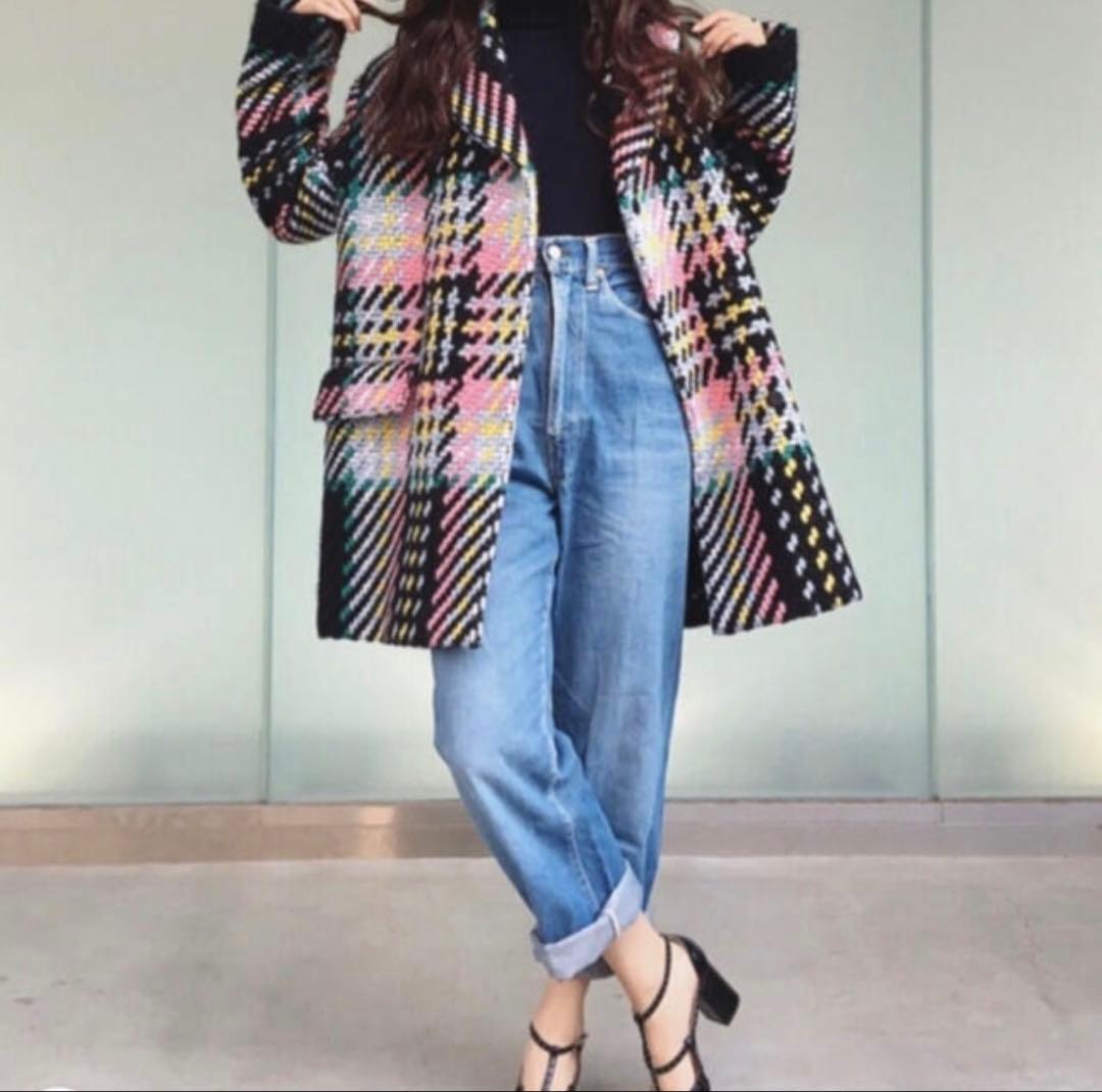 MARNI マルニ　マルチカラーチェック柄オーバーサイズコート