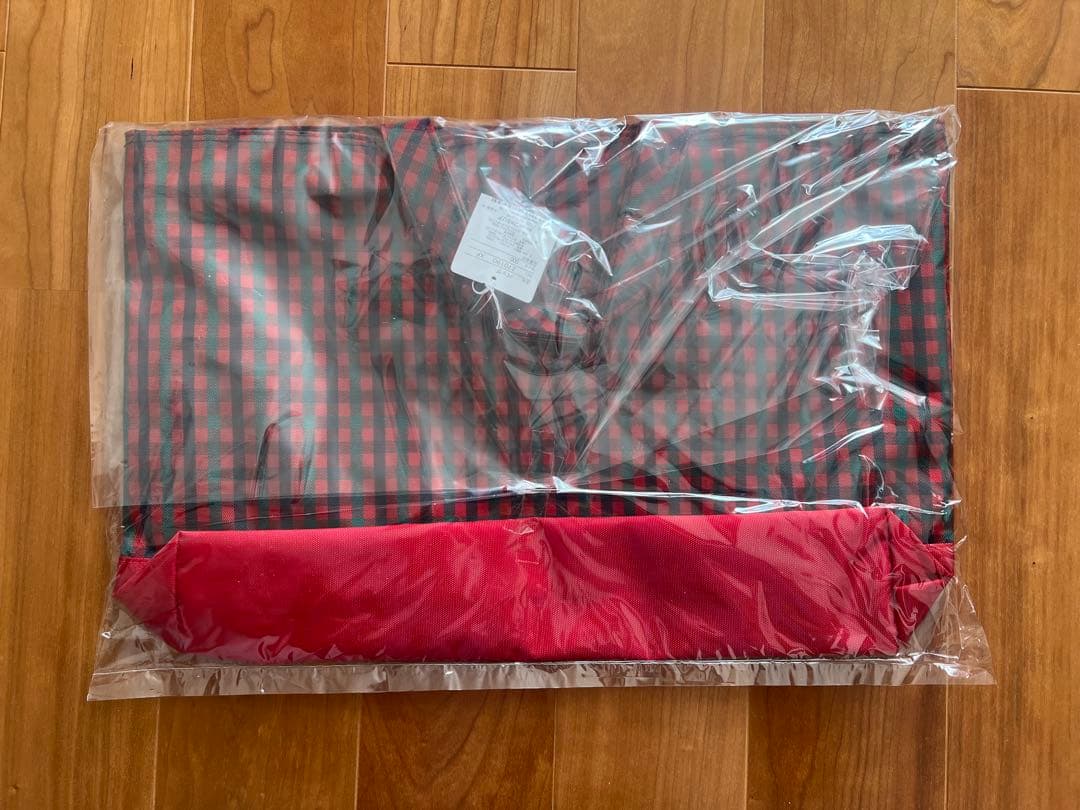 新品　ファミリア　バッグ　チェック　赤　レッスンバッグ