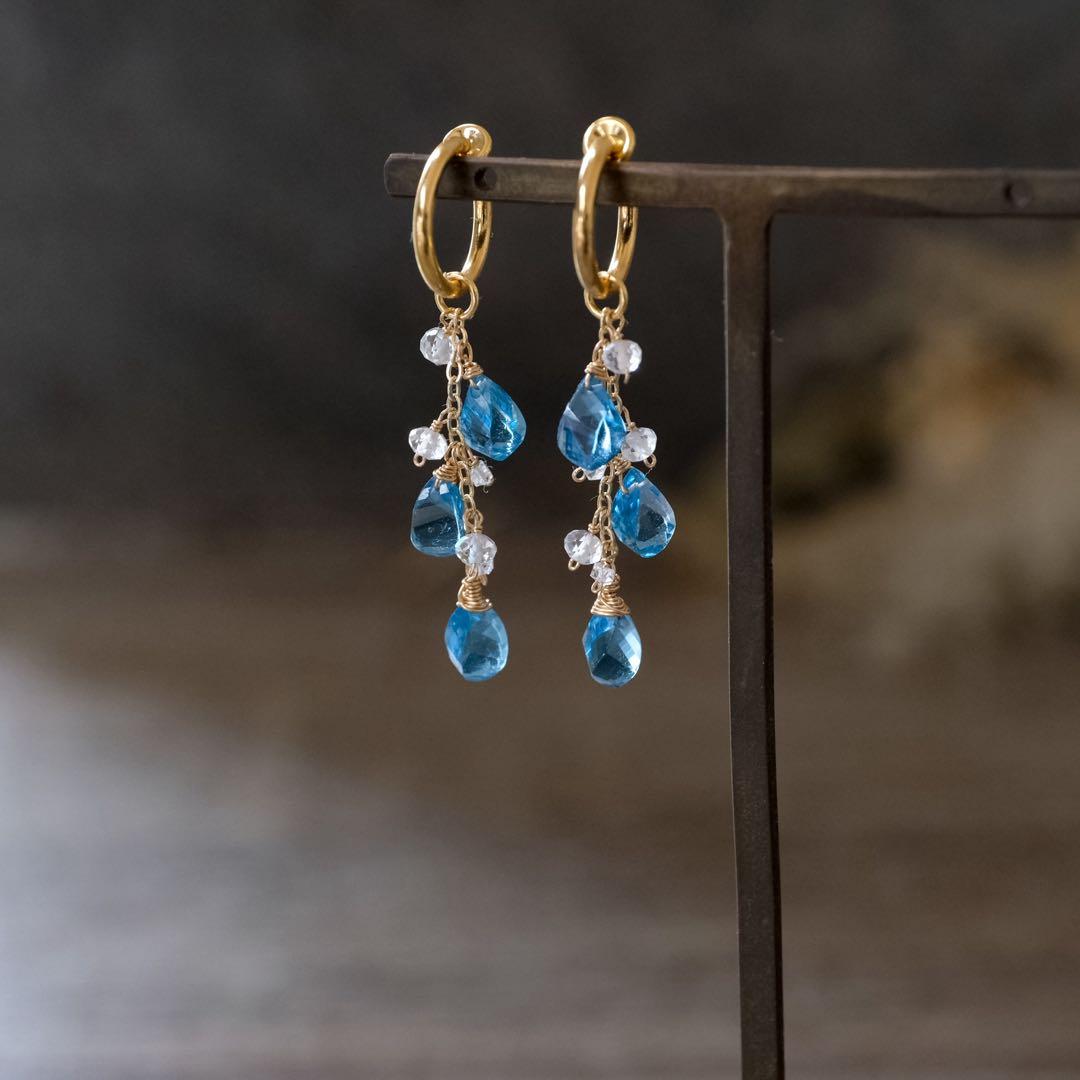 ポメころび 14kgfフォッシルコーラルピアス/イヤリング