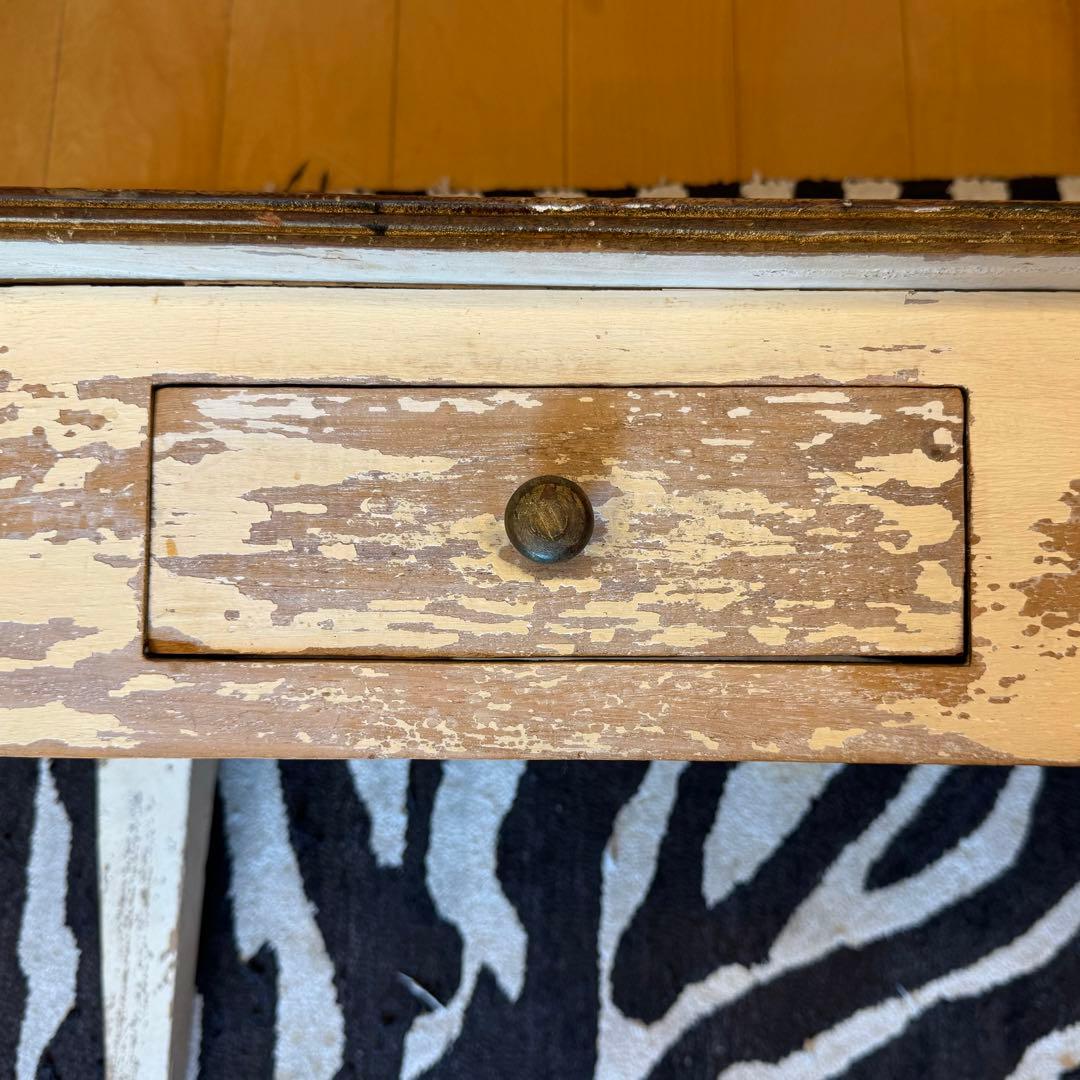 【ヴィンテージ家具】フランス アイボリー コーヒーテーブル