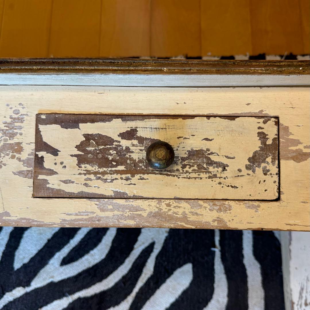 【ヴィンテージ家具】フランス アイボリー コーヒーテーブル