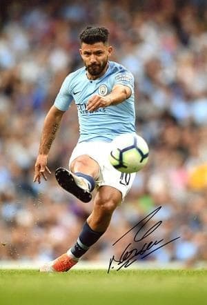 証明書付き　セルヒオ・アグエロ 　マンチェスター・シティ　 直筆サイン入りフォト