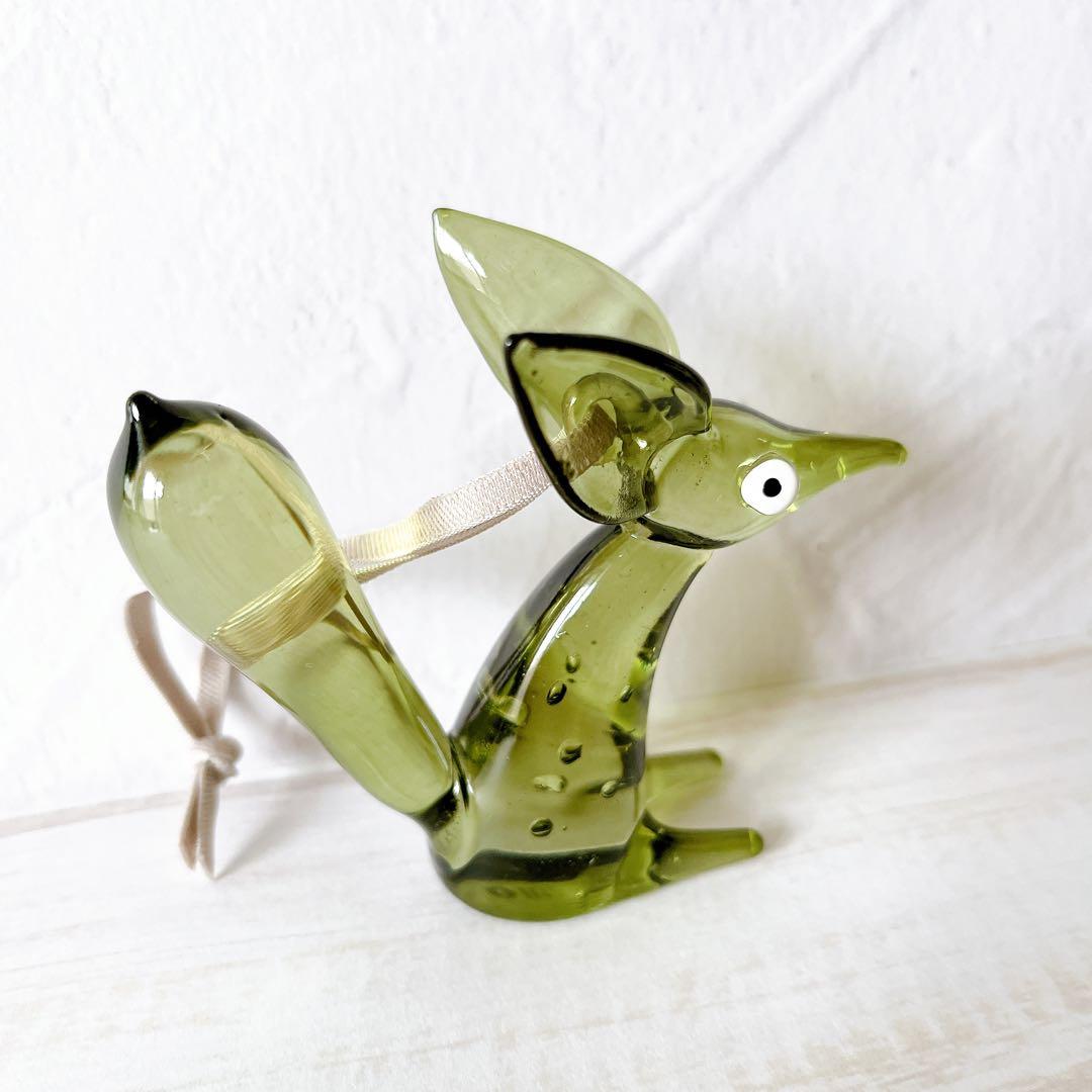 ♡イッタラ オーナメント　ヴルペス　グリーン　オーナメント　ガラス　キツネ