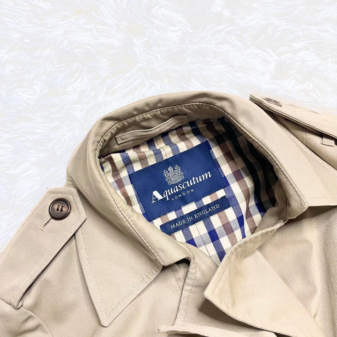 アクアスキュータムAquascutumトレンチコート Aライン ダブルボタン