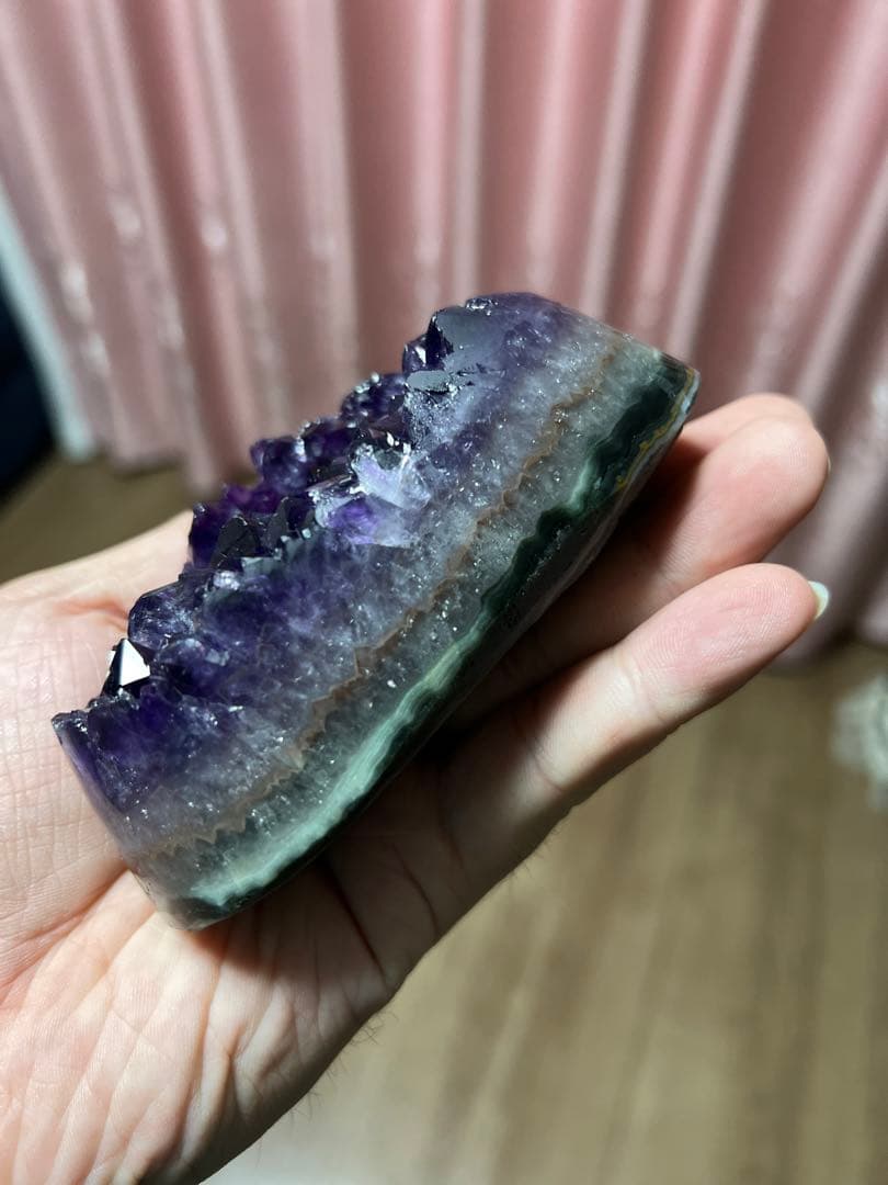 新品　超大最高品質アメジストドームミニクラスター　希少品　台座込　送料無料