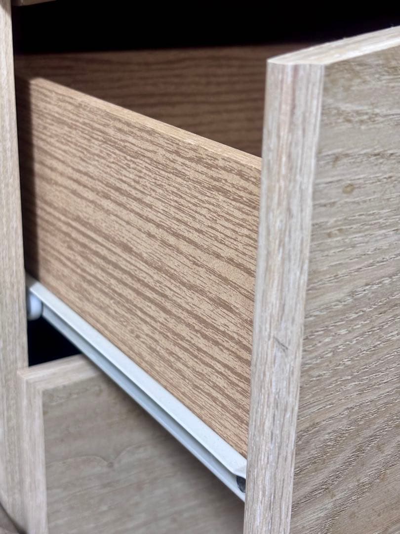 アンティークホワイト チェスト　5段　木製　ⅰ