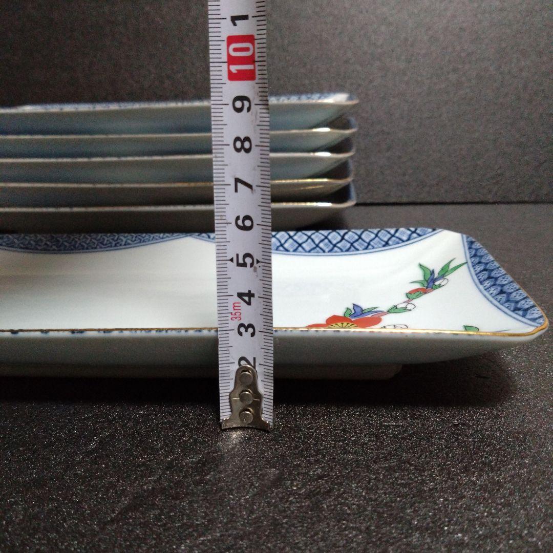 未使用 有田焼 龍峰窯 長角皿6枚　お祝い