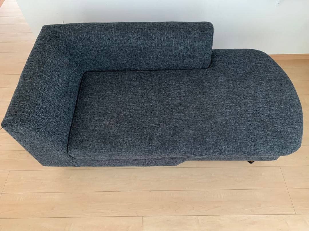 ダークグレー 布製カーブ型ソファ 2人用