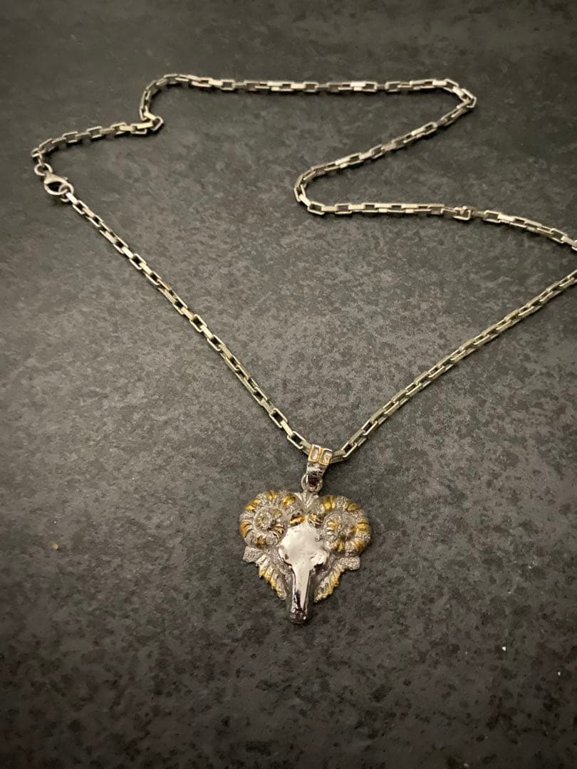 【D&G】ドルガバ 羊モチーフ ネックレス シルバー×ゴールド