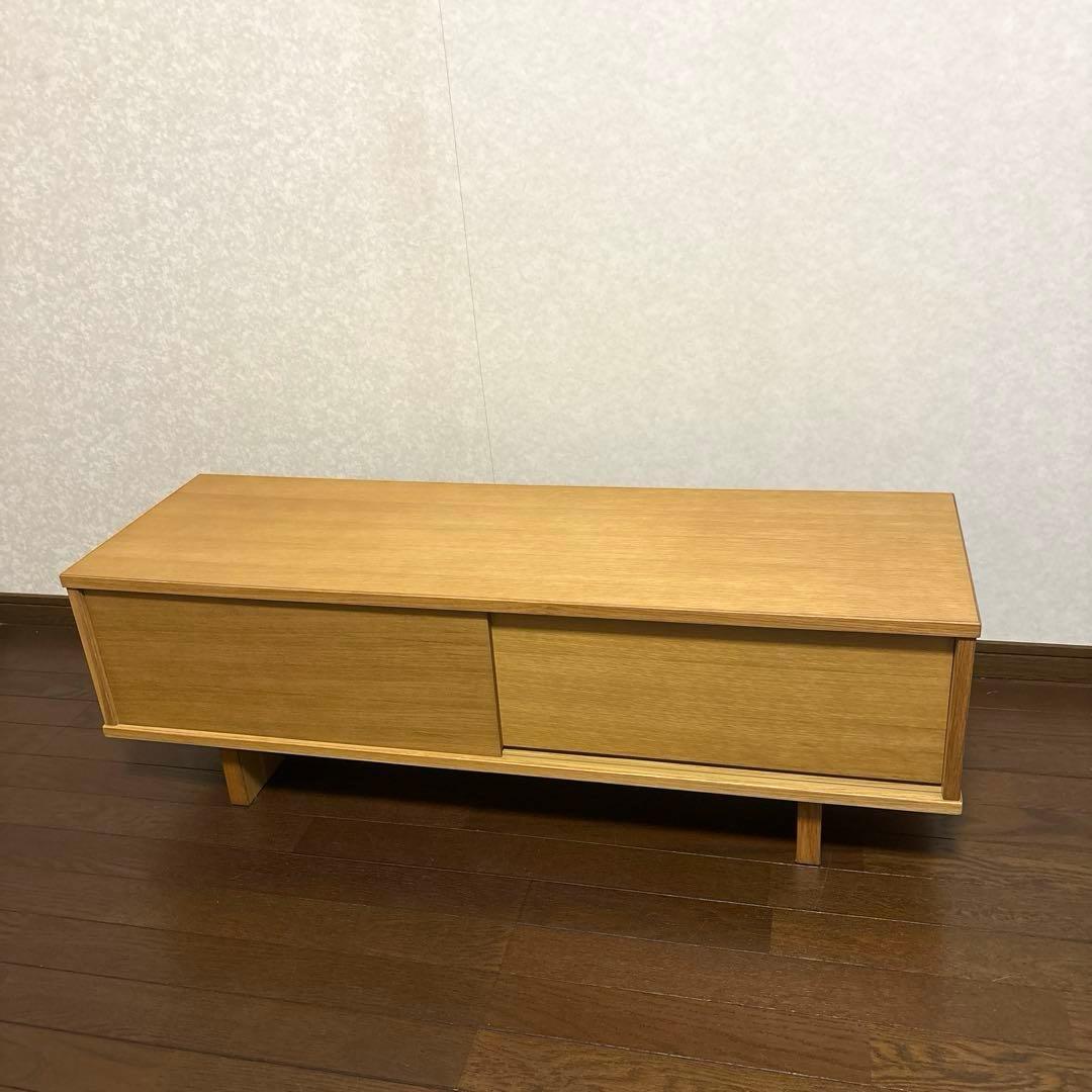 【美品】 無印良品 オーク材 AVラック 薄型 (引戸) テレビボード