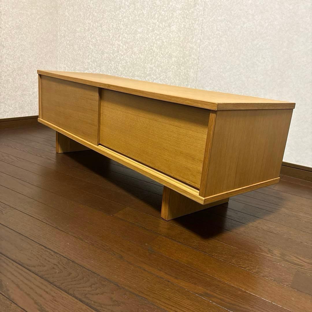 【美品】 無印良品 オーク材 AVラック 薄型 (引戸) テレビボード